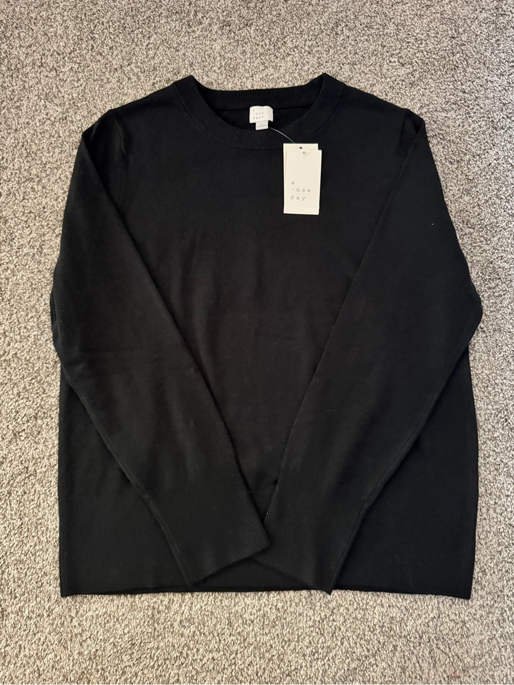 a new day Black Crewneck Sweater for Men
